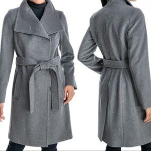 Michael Kors belted asymmetrical wool trench coat